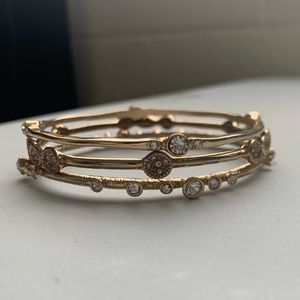 Gold bangles with jewels